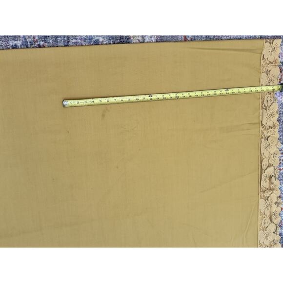 Autumn Gold Handmade Tablecloth 103x65 Large Thanksgiving Harvest Lace - Picture 4 of 6